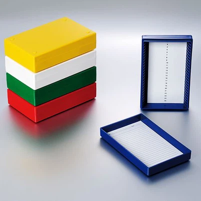 25- ضع 100- ضع صناديق تخزين الشرائح للاستخدام المعملي