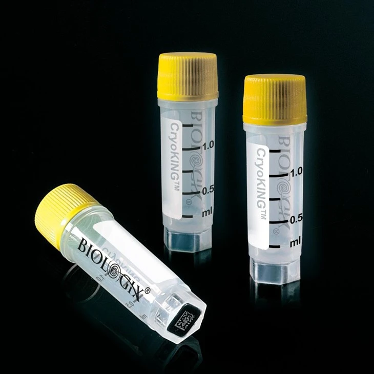 0.5ml 1.0ml 1.5ml External Thread Sterile O-ring Free Designed 2D Barcode Fit for Liquid Nitrogen Storage Cryogenic Vials